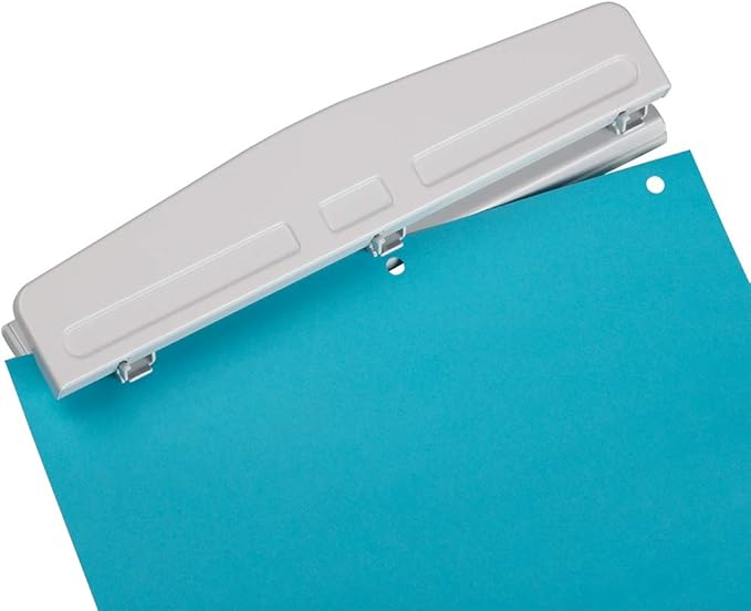 JAM PAPER Metal 3 Hole Punch - White - 10 Sheet Capacity - Hole Puncher Sold Individually