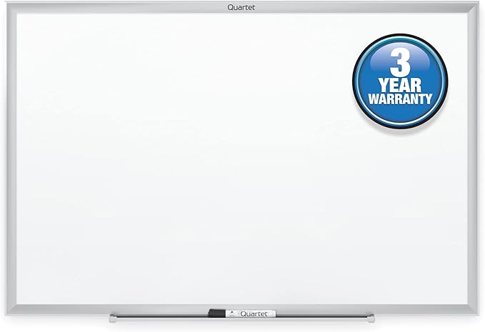 Quartet Whiteboard, Non-Magnetic Dry Erase White Board, 3' x 2', Total Erase, Silver Aluminum Frame (S533)