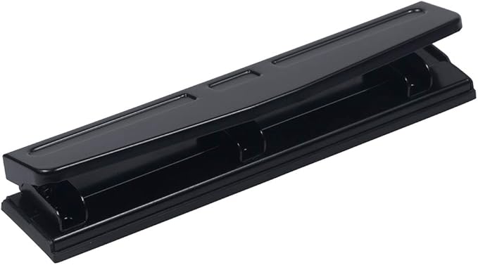 JAM PAPER Metal 3 Hole Punch - Black - 10 Sheet Capacity - Hole Puncher Sold Individually