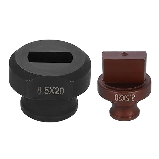 HARFINGTON Hydraulic Hole Punch Die 8.5x20mm Slotted Hole 40Cr Steel Electric Punching Kit for MHP-20 JP-20 Electric Punching Machine, Burgundy & Black