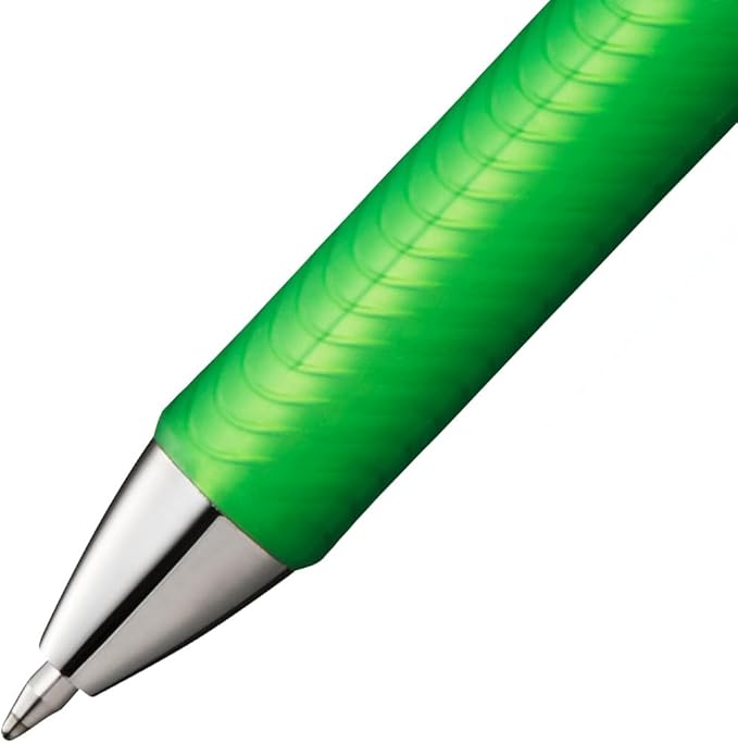 Pentel EnerGel RTX Retractable Liquid Gel Pen, (0.7mm) Metal Tip, Medium Line, Lime Green Ink, 12 pack (BL77-K)