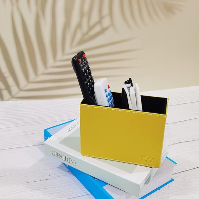 Pen Pencil Holder Cup Container PU Leather Desk Organizer Stand Decor Brush Scissor Decoration Office Home School