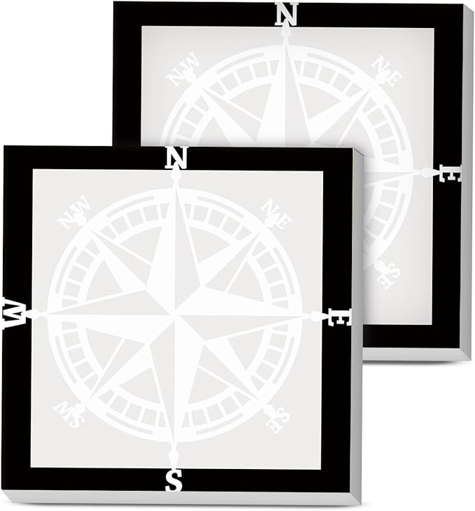 Sticky Notes, 2 Pads, 3x3 inches, Cute Colorful Fun Self-Stick Note Pads, Easy Post, Strong Adhesive Notepad White Compass Design