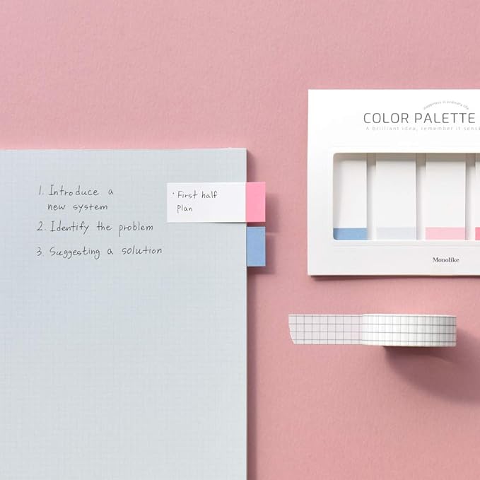 Monolike Color Palette Sticky Index 500 Set 4P - Self-Adhesive Memo Pad 30 Sheets