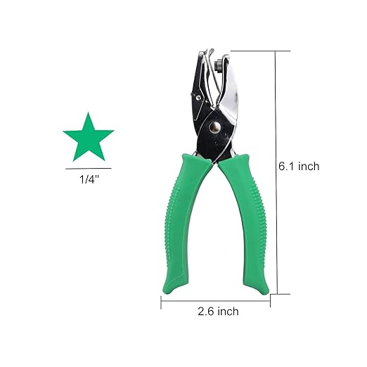 1/4 Inch Star Shaped Hole Puncher, Handheld Single Hole Paper Punch, One Hole Paper Punch for DIY Craft Paper Scrapbook Puncher Hand Tool