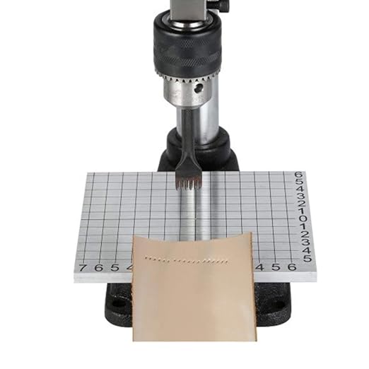 Leather Imprinting Machine Leather Hole Puncher Hand Punching Machine Press Punch Tool Leather Cutt Craft Hole Punching Press Tool (Includes PP Plate + Aluminum Plate with Scale)