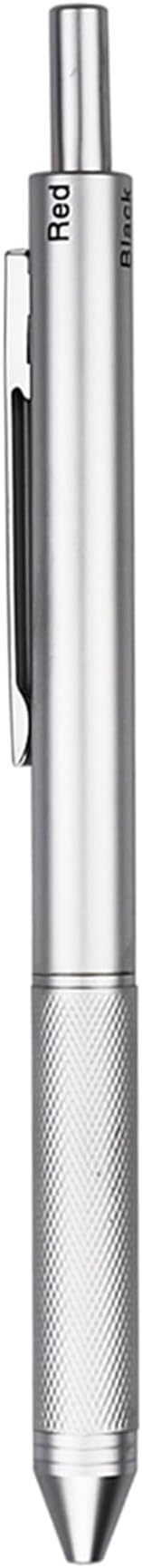 DUNBONG 4 in 1 Multicolor pen, Metal Cased Multifunction Pen, 0.5mm Mechanical Pencil, Red Ball Pen, Blue BallPen and Black Ball Pen (Silver)
