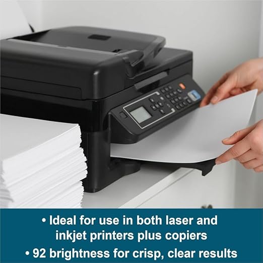 Multipurpose Copy Paper, 8.5" x 11", 500 Sheets/Ream, 8 Reams (4000 Sheets Total)