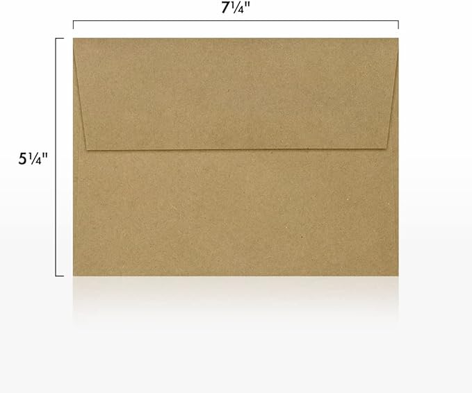 LUXPaper A7 Invitation Envelopes | Peel & Press | 5 1/4" x 7 1/4" | Grocery Bag Brown | 70lb. Text | 250 Qty