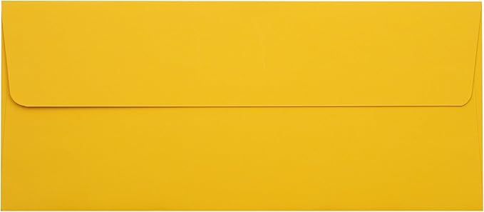 LUXPaper #10 Business Envelopes | Peel & Press | 4 1/8" x 9 1/2" | Sunflower Yellow | 80lb. Text | 250 Qty