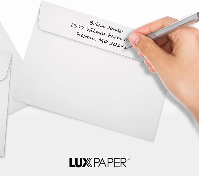 LUXPaper A7 Invitation Envelopes | 5 1/4" x 7 1/4" | White | 24lb. Text | 250 Qty