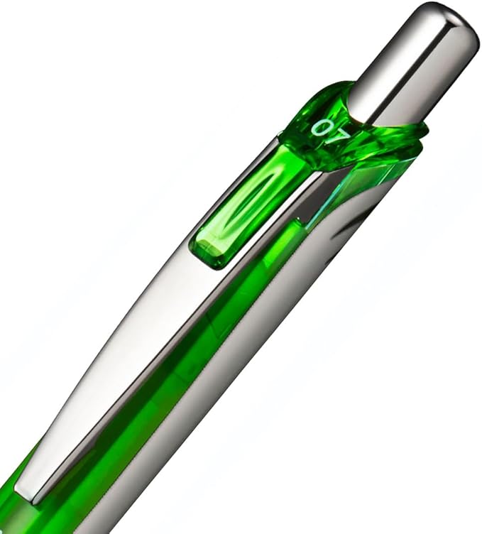 Pentel EnerGel RTX Retractable Liquid Gel Pen, (0.7mm) Metal Tip, Medium Line, Lime Green Ink, 12 pack (BL77-K)