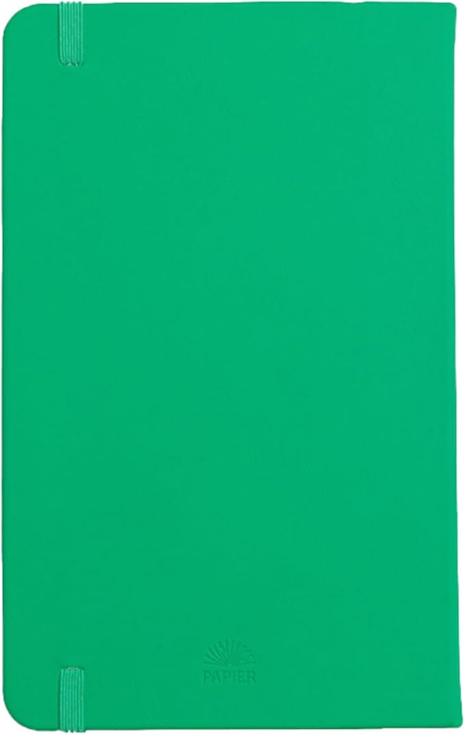 Papier Everyday Notebook - Green, 5” x 8.25” | Lined Journal Book with Expandable Back Pocket | For Note Taking, Journalling, List Making, School, University Essentials or the Office | FSC Paper