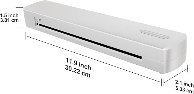 C80 Wireless Printer, Inkless Portable Printer for Travel, Supports A4 8.5 x 11 Inch Thermal Paper, Compatible with Phone & Laptop (White)