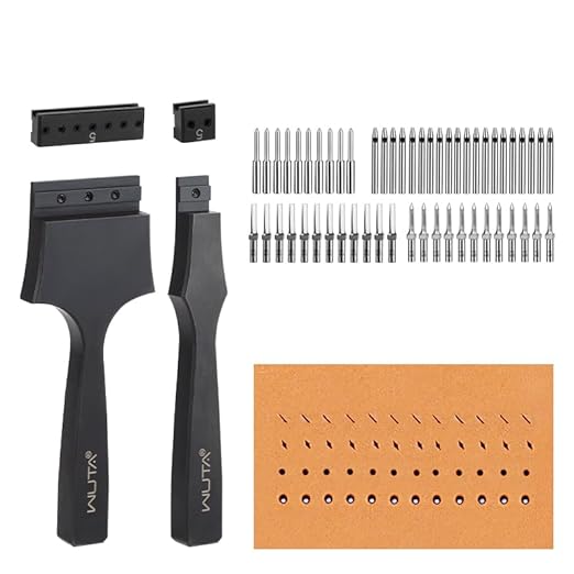 WUTA Removable Leather Hole Punch,Versatile Leather Stitching Punch,Leather Hole Punch Tool Set,Leather Stitch Punch for Leather Stitching Punch Craft DIY（5mm）