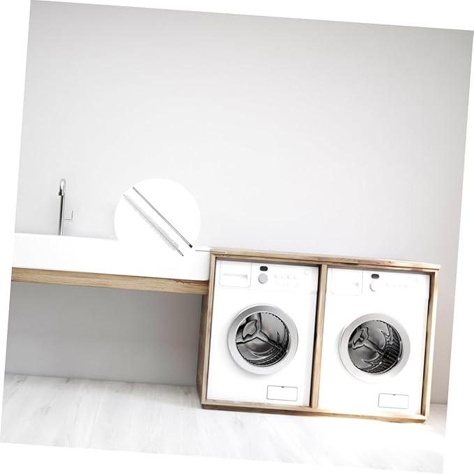 PACKOVE Washing Machine Cleaning Brush Extended Handle Dryer Vent Cleaning Tool Multi-Purpose Brush for Home and Kitchen Use Stainless Steel Rod