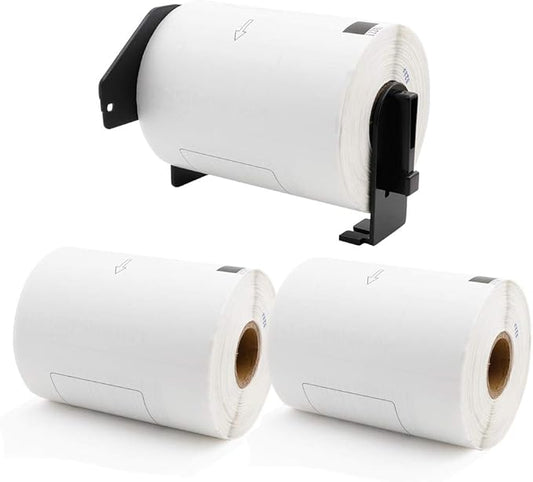 Label KINGDOM Replace for Brother DK-1241 Die-Cut Large Shipping Label, 4" x 6" (102 mm x 151 mm) 200/Roll for Thermal QL-1100 QL-1110NWB Label Printer (3 Paper Roll+1 Reusable Cartridge)