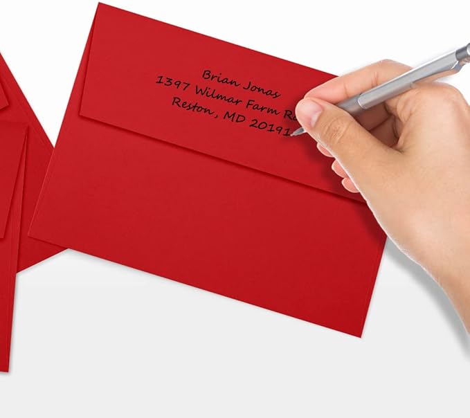 LUXPaper A7 Invitation Envelopes | Peel & Press | 5 1/4" x 7 1/4" | Ruby Red | 80lb. Text | 50 Qty