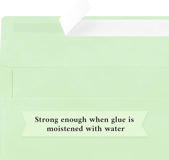 200 Pack #10 Business Envelopes, Light Green Standard Envelopes Self Seal, Letter Size Mailing Envelopes for Checks Letters Invoices Christmas Birthday Graduation Wedding, 4 1/8 x 9 1/2 Inch
