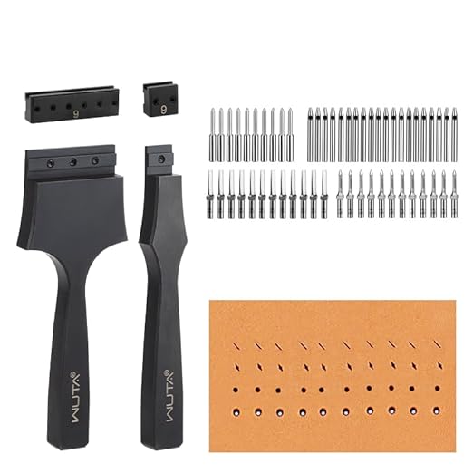 WUTA Removable Leather Hole Punch,Versatile Leather Stitching Punch,Leather Hole Punch Tool Set,Leather Stitch Punch for Leather Stitching Punch Craft DIY（6mm）