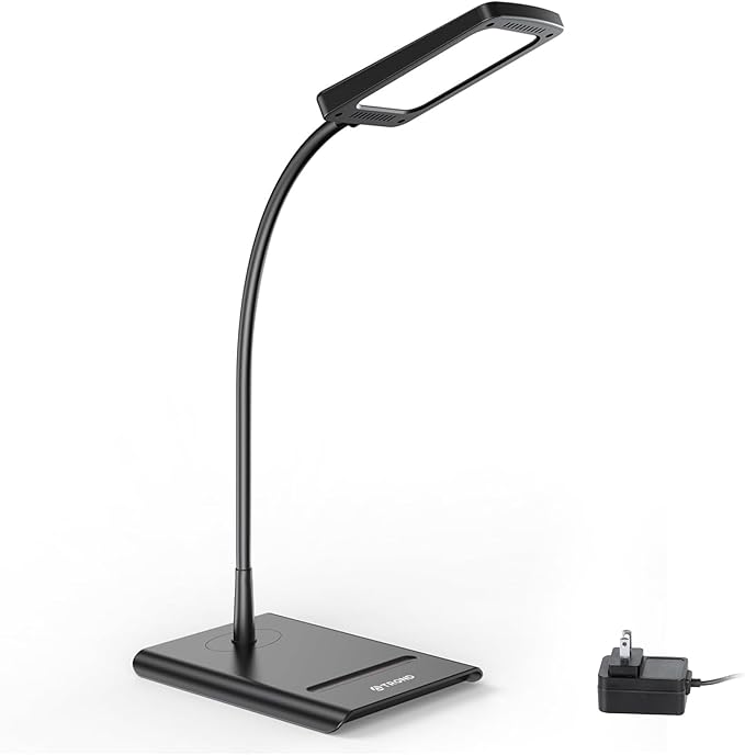 TROND Desk Lamp, Bright Dimmable Eye-Caring Table Lamp, 3 Color Modes 7 Brightness Levels, Flexible Gooseneck, Touch Control, Memory Function, Desk Light for Home Office Dorm Room Essentials