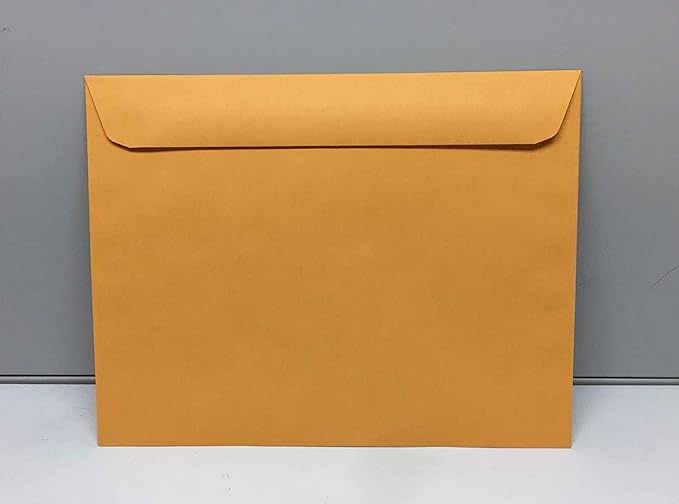 Limited Papers (TM) Booklet Envelopes, (Open Side) Brown Kraft, Gummed Seal, 28 Pound, Heavyweight, For Mailing And More. (500, 9.5 x 12.5)