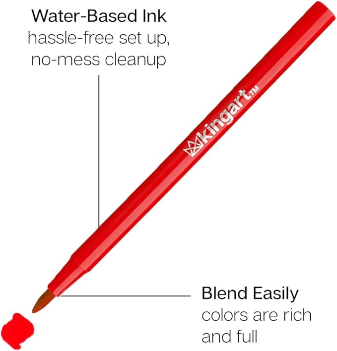 KINGART 36 Watercolor Brush Markers Set: Flexible Tip Pens for Coloring Books, Calligraphy, Doodling, Manga & Painting