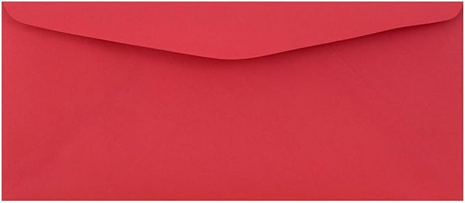JAM PAPER #9 Business Colored Envelopes - 3 7/8 x 8 7/8 - Red Recycled - Bulk 500/Box