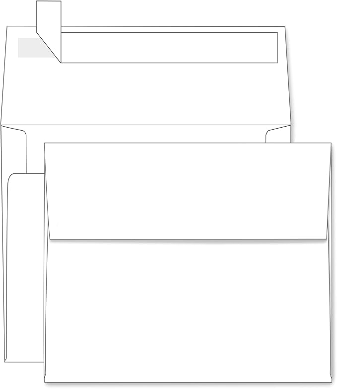 A2 White Envelopes Self Seal 100 Pack, Goefun 4.375 x 5.75 Printable Invitation Envelopes for 4.25 x 5.5 Cards, Photos, Weddings, Graduation, Baby Shower, 120 GSM