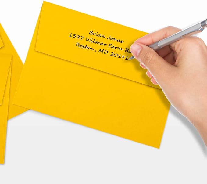 LUXPaper A7 Invitation Envelopes | Peel & Press | 5 1/4" x 7 1/4" | Sunflower Yellow | 80lb. Text | 1,000 Qty