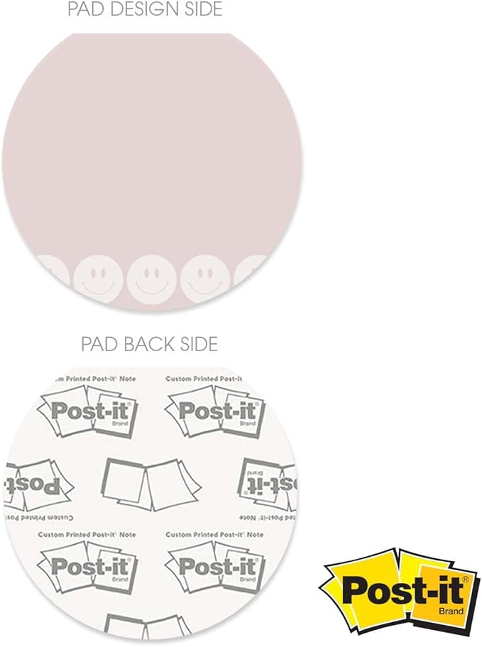 Retro Sticky Note Pad Assortment/Set of 3 Round Flat Top Groovy Note Pads / 3.5" Vintage Sticky Notes / 50 Sheets Per Pad/Made in USA