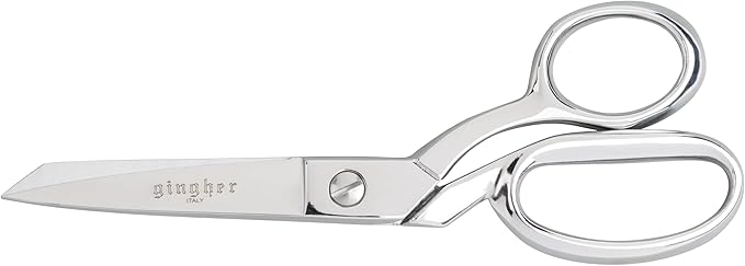 Gingher Dressmaker's Fabric Scissors with Protective Sheath - 7" Stainless Steel Shears - Sharp Knife Edge Fabric Scissors - Silver