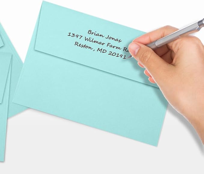 LUXPaper A7 Invitation Envelopes | Peel & Press | 5 1/4" x 7 1/4" | Seafoam Blue | 80lb. Text | 50 Qty