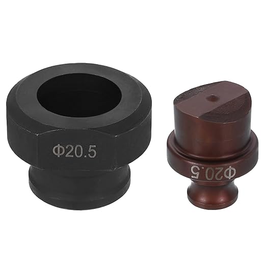 HARFINGTON Hydraulic Hole Punch Die 20.5mm Round Hole 40Cr Steel Electric Punching Kit for MHP-20 JP-20 Electric Punching Machine, Burgundy & Black