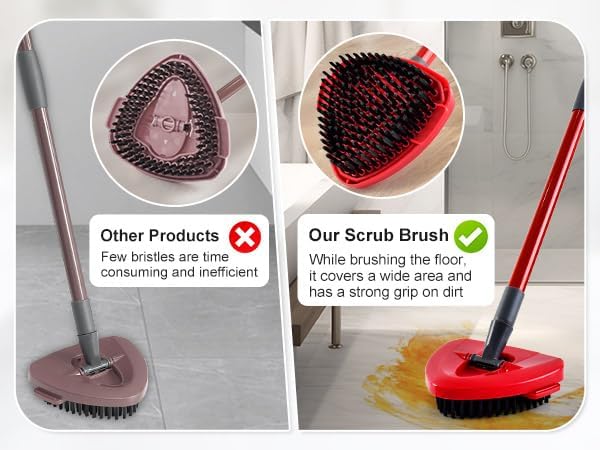 Scrubber Mop Head for Ocedar, Upgrade Scrub Brush for Ocedar, Spin Mop Scrub Brush Head for Ocedar EasyWring 1-Tank, More Bristles Scrub Brush Attachment for Bathroom, Deck, Kitchen Floor Cleaning