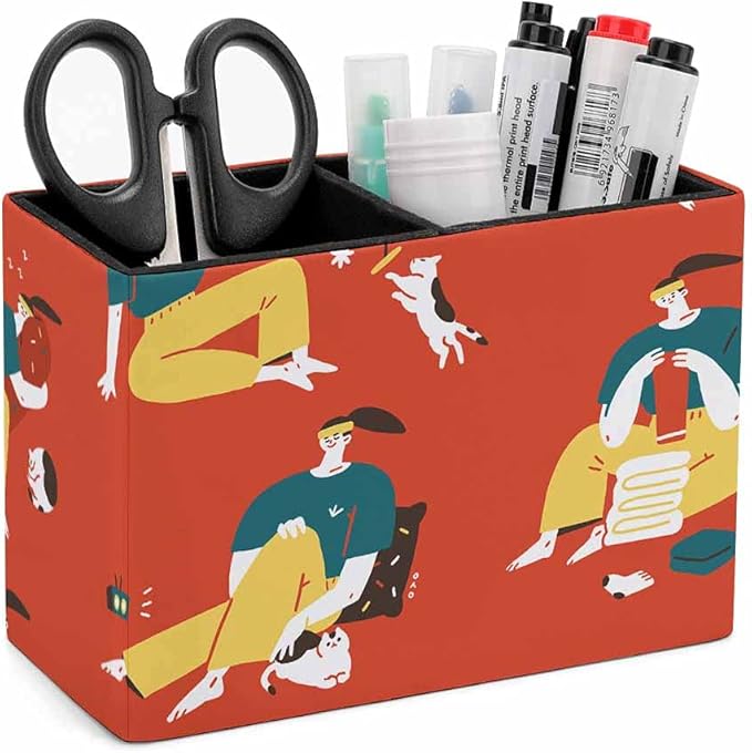 Custom Leather Pen Holder - Personalized Office & Home Storage Box with Logo, Text & Picture (Desk Pen Organizer)