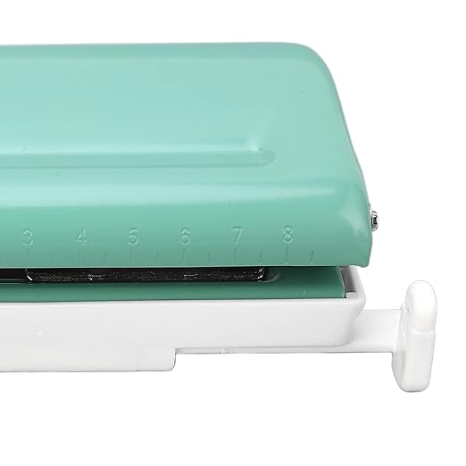 6 Hole Punch, Adjustable Spacing Hole Puncher for A4 A5 B5 A6 A7, for Home Office School Supplies, Design, Green