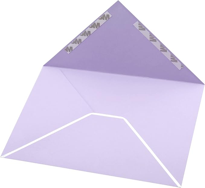A7 Envelopes - V Flap Foil Border Luxury Mailing Envelopes for 5" x 7" Cards - for Wedding, Invitations, Baby Shower, Photos, Graduation, Birthday, Bridal Shower - 5.25" x 7.25" (Lavendar, 25 Pack)