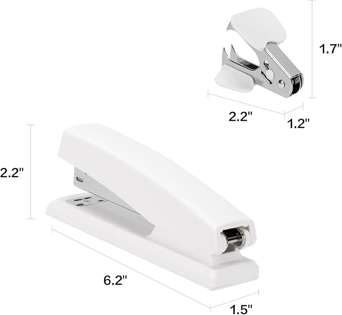 Deli Stapler, Desktop Stapler, 2 Pack, Office Staplers, 25 Sheet Capacity, Includes 2000 Staples and 2 Staple Removers, 2 Pack, White