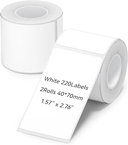 NIIMBOT Thermal Label Maker Paper 40×70 mm White 2Packs for B1 B21 B31 K3 Label Maker