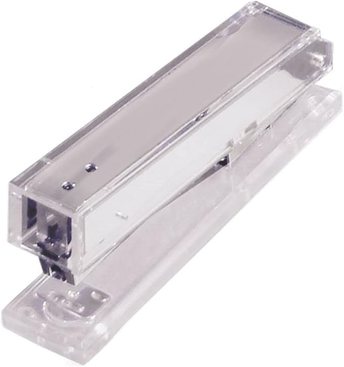 Kantek Clear Acrylic Desk Stapler, Large Capacity Holds a Full Strip of Standard Staples, 1.4" x 6" x 2.3", Non-Skid Feet, Office Organizer, Desk Accessory