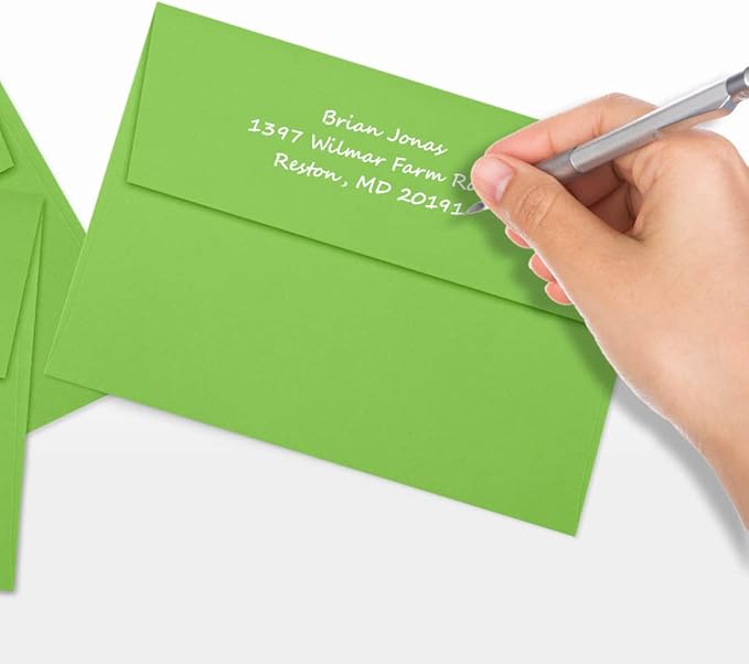 LUXPaper A7 Invitation Envelopes | Peel & Press | 5 1/4" x 7 1/4" | Limelight Green | 80lb. Text | 1,000 Qty
