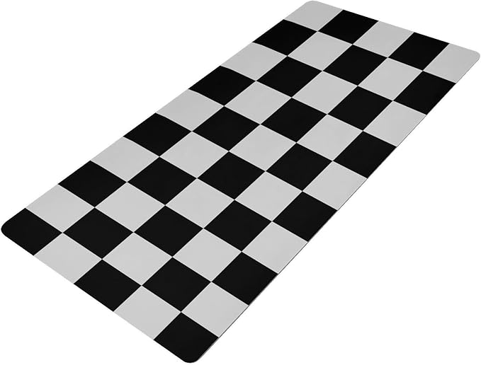 Mouse Pad Desk Mat Leather Desk Pad Large Gaming Desk Cover Protector Mat for Keyboard Computer Laptop Office Waterproof 47.2 x 23.6 Inch Checkered Black and White