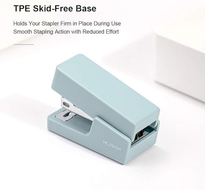 NUSIGN Mini Stapler, 20 Sheet Capacity, Office Desktop Stapler Blue, Includes 640 Standard Staples and A Staple Remover
