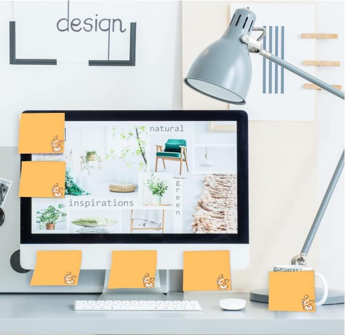 2 Pack Sticky Notes 3x3 Inches, Bright Cute Strong Sticking Power, Easy to Post for Home, Office, 80sheets/Pads, Cute Corgi 2