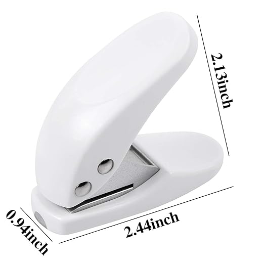 Mini Hole Punch, 10 Sheet Punch Capacity, Single Ring Cute Handheld Hole Punch (2 White)