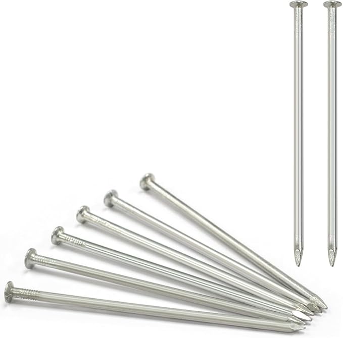 Landscape Staples 75 PCS Metal Heavy Duty Garden Stakes Artificial Turf Stakes for Paver Edging Weed Barrier Fabric Holding Fence Rust Proof Sod Pins Stakes and Carpentry Tent 6 Inch Silver