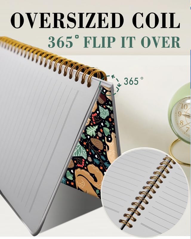 Spiral Journal Notebook,A5 Hardcover Lined Journals for Women Girl 6 x 8.3 in,120 Pages Thick Paper,Cute College Ruled Writing Notebook for Gifts Office Work School(Squirrel)