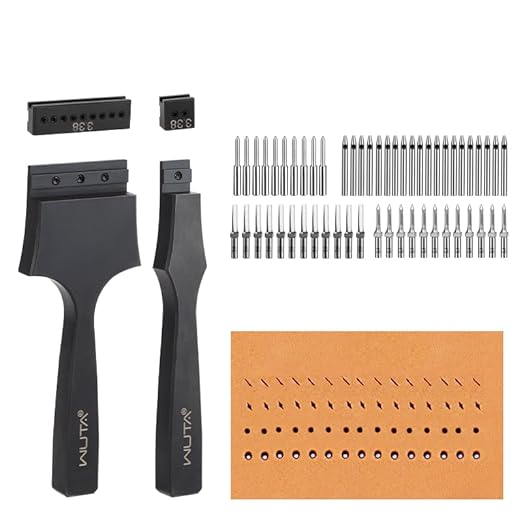 WUTA Removable Leather Hole Punch,Versatile Leather Stitching Punch,Leather Hole Punch Tool Set,Leather Stitch Punch for Leather Stitching Punch Craft DIY（3.38mm）