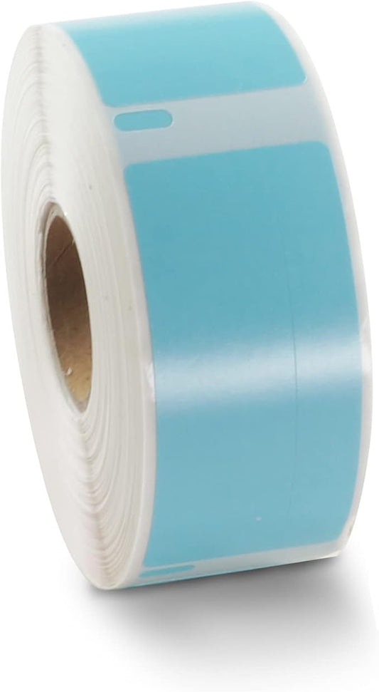 BETCKEY Colored Labels Compatible with Dymo 1738595 (3/4" x 2-1/2") Barcode/File Labels, Compatible for Dymo LabelWriter Thermal 450, 4XL & Zebra Desktop Printers [1 Roll, Light Blue]